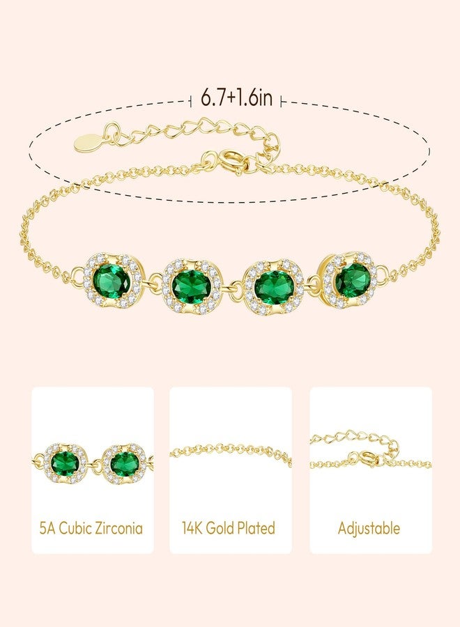 GexTyde Birthstone Bracelets for Women, Gold Trendy Dainty Link Bracelet Jewelry Birthday Christmas Day Gifts for Women Girlfriend Friend Her Mom Wife - Image 4